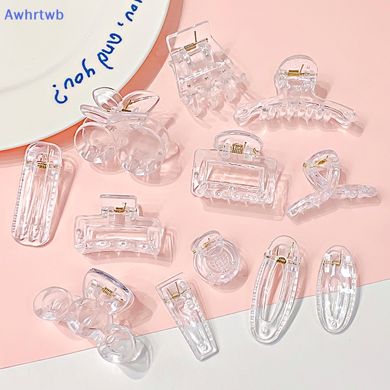 Set 10 Kẹp Tóc Càng Cua Họa Tiết Hình Học Bằng Nhựa Trong Suốt Thời Trang Cho Nữ Mới