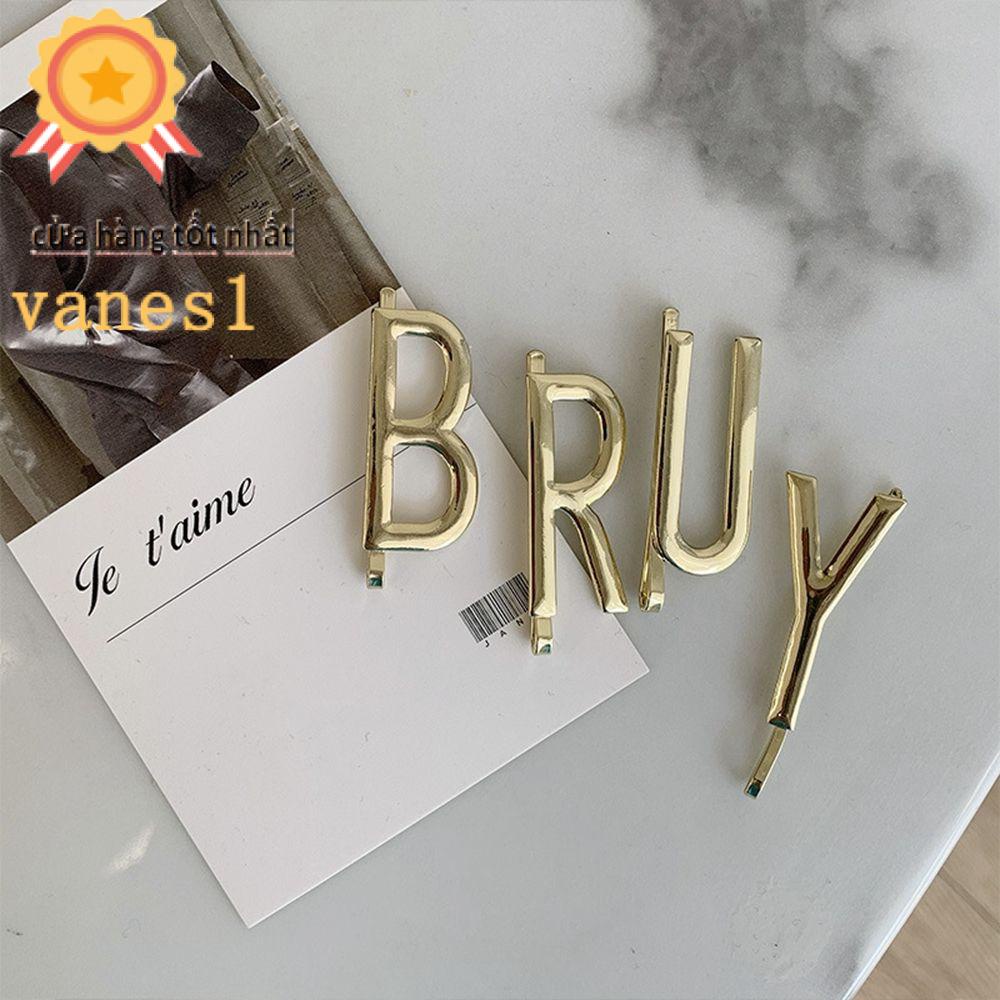 Set 4 Kẹp Tóc VANES1 Thiết Kế Đơn Giản Thời Trang|Kẹp Tóc Màu Sắc Retro Phong Cách Hàn Quốc Cho Nữ