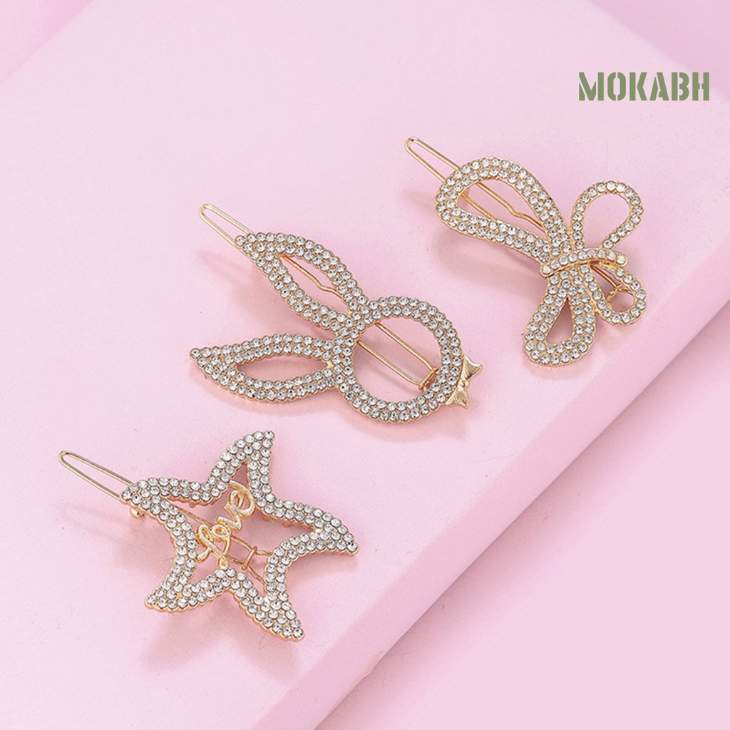 Kẹp Tóc Chống Trượt Đính Đá Lấp Lánh Tinh Tế