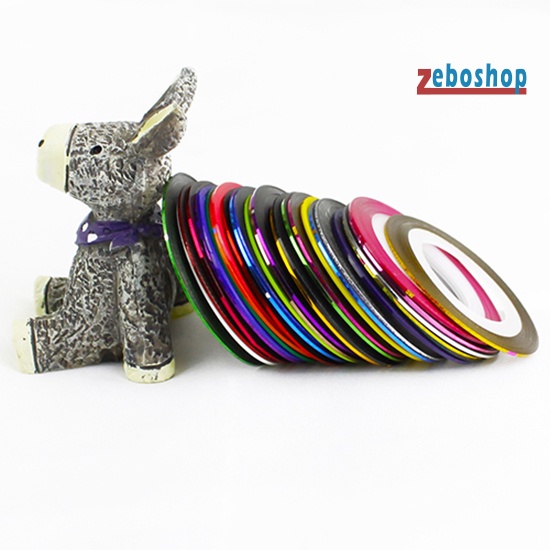 Bộ 30 Cuộn Băng Keo Dán Trang Trí Móng Tay Nhiều Màu Sắc