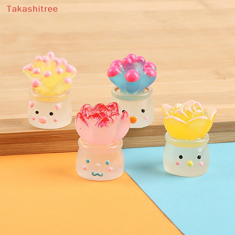 1 Chậu Cây Nhựa Phát Quang mini Để Bàn Trang Trí