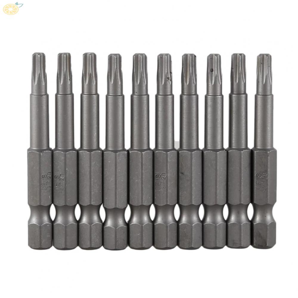 【VARSTR】10Pcs Torx T20 Screwdriver Bit Set with Magnetic Tip and 635mm Hexagon Handle Alloy Steel Build 50mm Long
