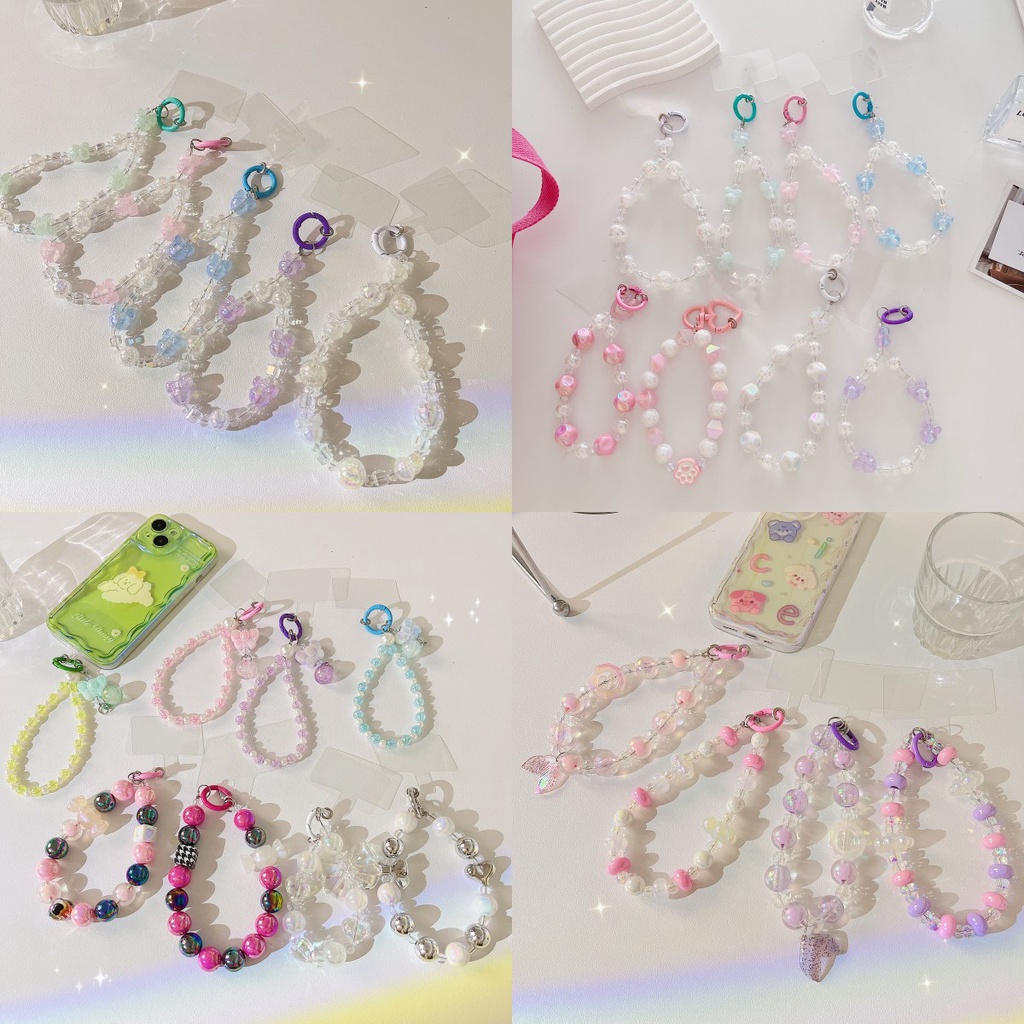 Dây Đeo Điện Thoại / Tai Nghe Bằng Acrylic Ngắn Gắn Nơ Bướm Hoạt Hình Cho iphone / airpods