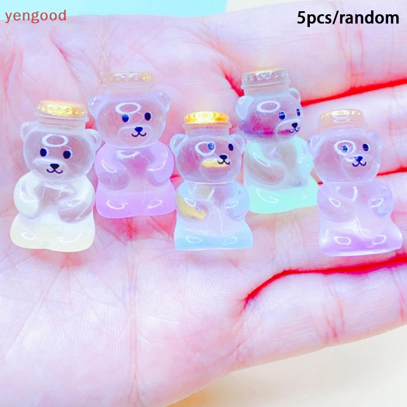 Bộ 5 Tượng Gấu Phát Sáng Trong Bóng Tối Trang Trí