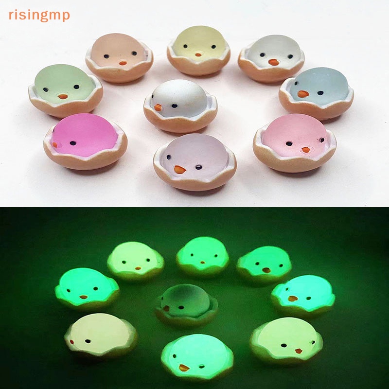 Set 2 Mô Hình Gà Con Bằng Nhựa Resin Dạ Quang Dễ Thương Trang Trí Nội Thất Xe Hơi