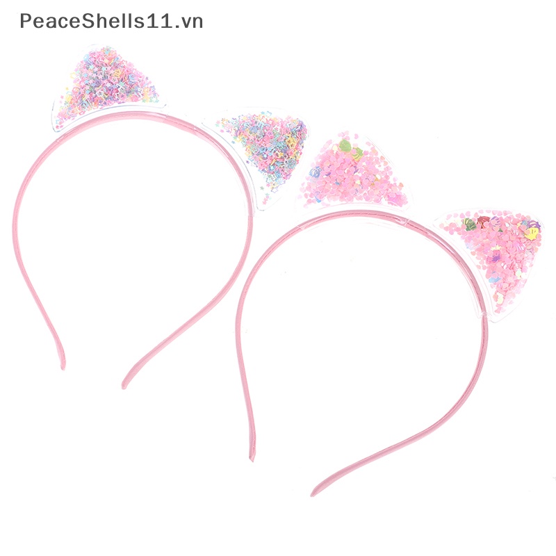 Băng Đô Tai Mèo Đính Kim Sa Lấp Lánh Dễ Thương Cho Bé Gái