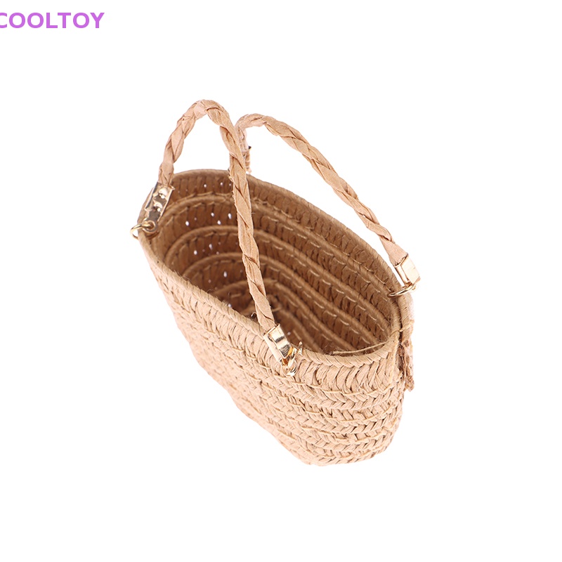 Giỏ Rơm Đan Mini Đựng Đồ Trang Trí Nhà Búp Bê Tỷ Lệ 1 / 12