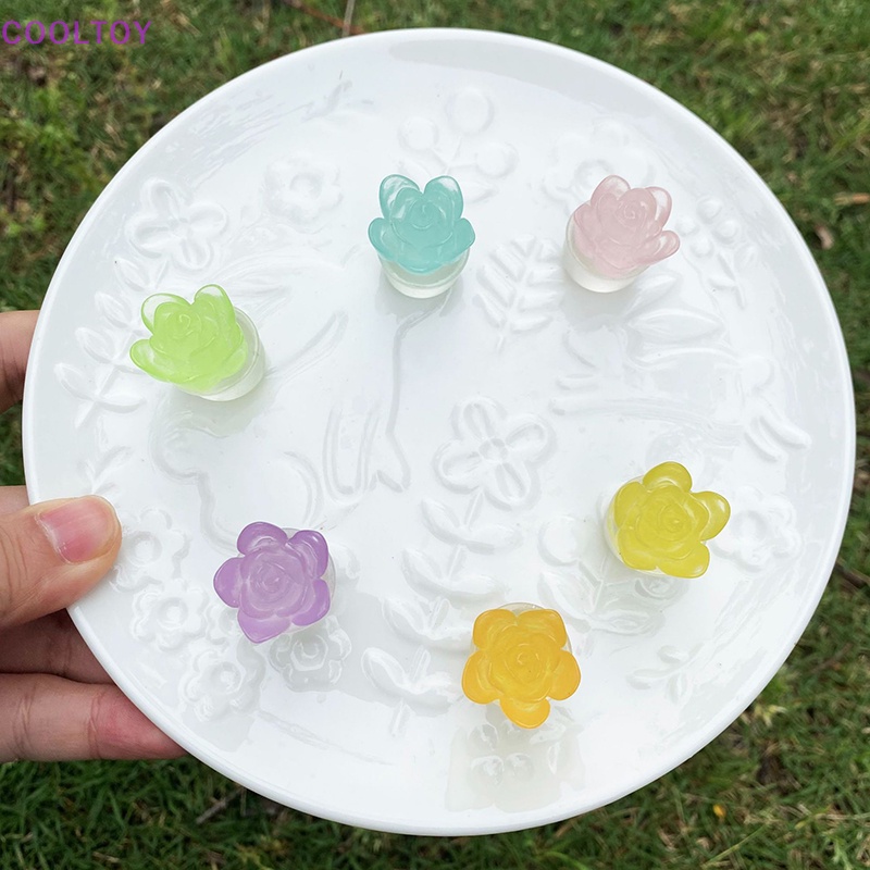 Chậu Hoa Sen Đá Resin Phát Sáng Mini Dễ Thương Dùng Trang Trí Móc Khóa / Xe Hơi DIY