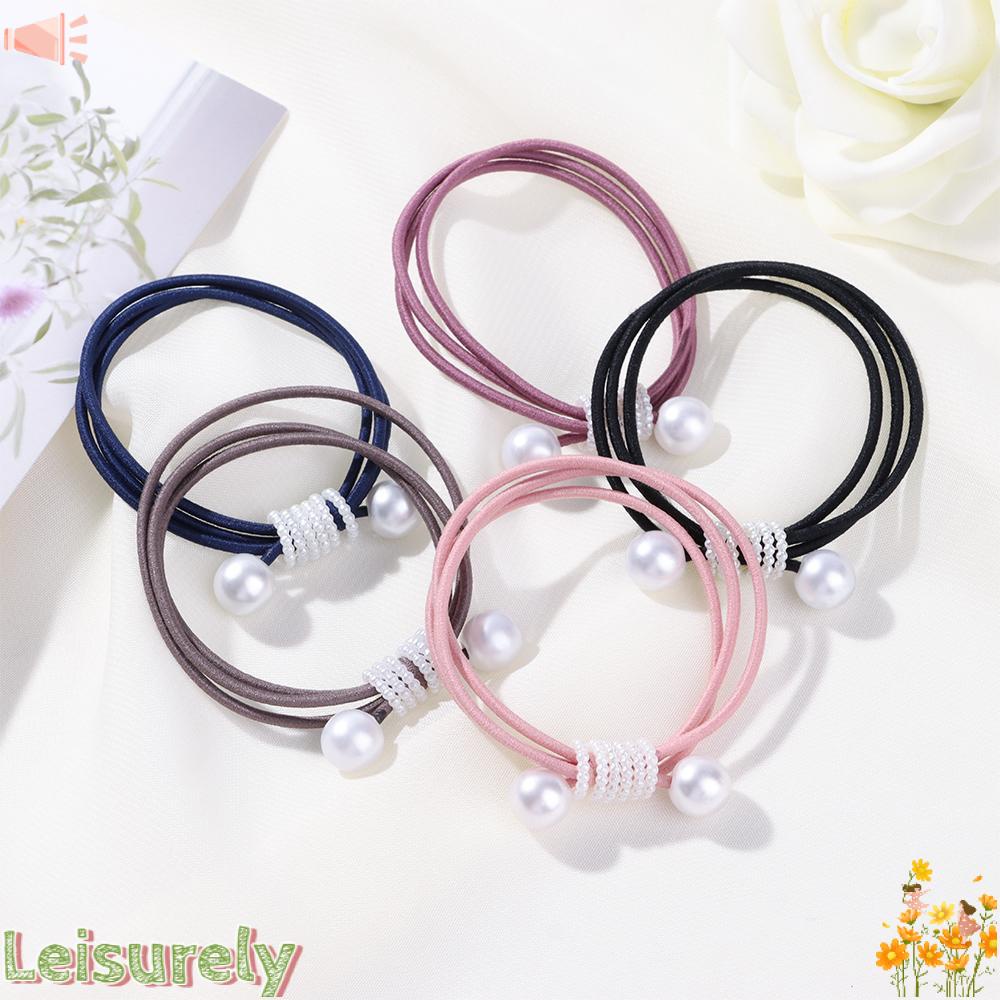 Dây Cột Tóc Cao Su Co Giãn Đính Nơ Dễ Thương Phong Cách Hàn Quốc