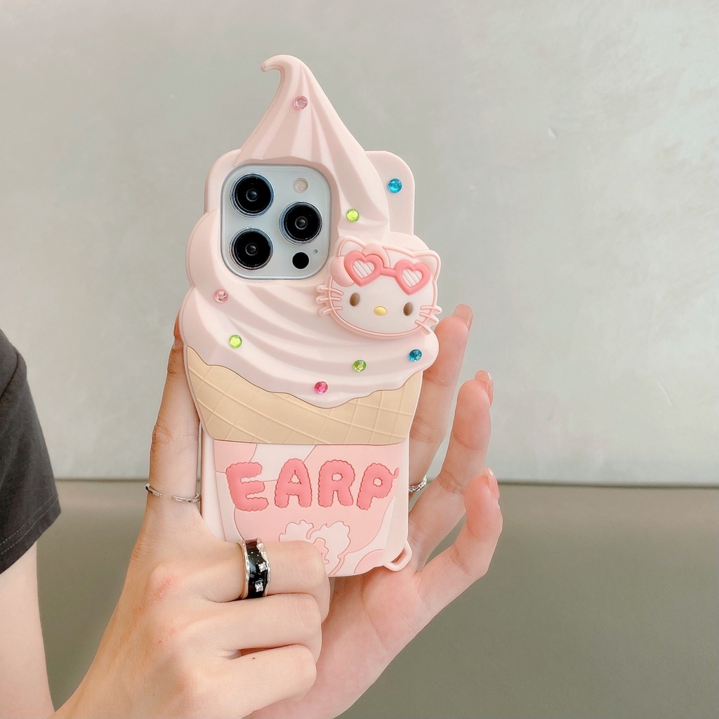 Ốp Điện Thoại TPU Mềm Chống Sốc Hình Que Kem / Mèo 3D Cho iPhone 13 12 11 14 Pro Max