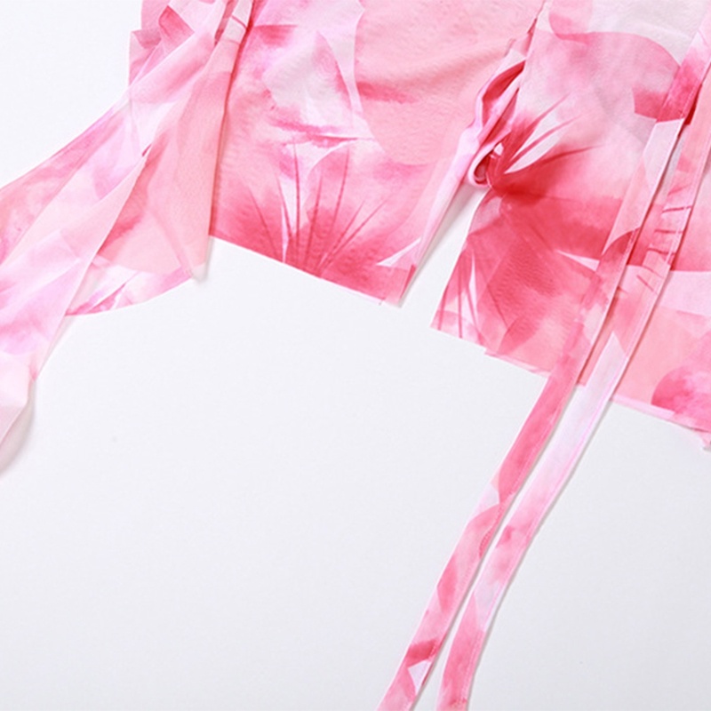 Áo Croptop Hai Dây Dáng Ngắn Y2k In Hoa Hở Lưng Thời Trang Mùa Hè Quyến Rũ Cho Nữ