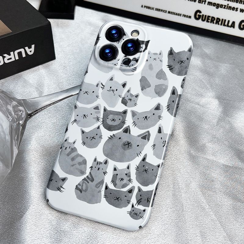 Ốp Điện Thoại Bảo Vệ Toàn Diện Màn Hình In Hình Mèo Cho Iphone1311 12 814pro xsmax Apple xr7plus TZ8D