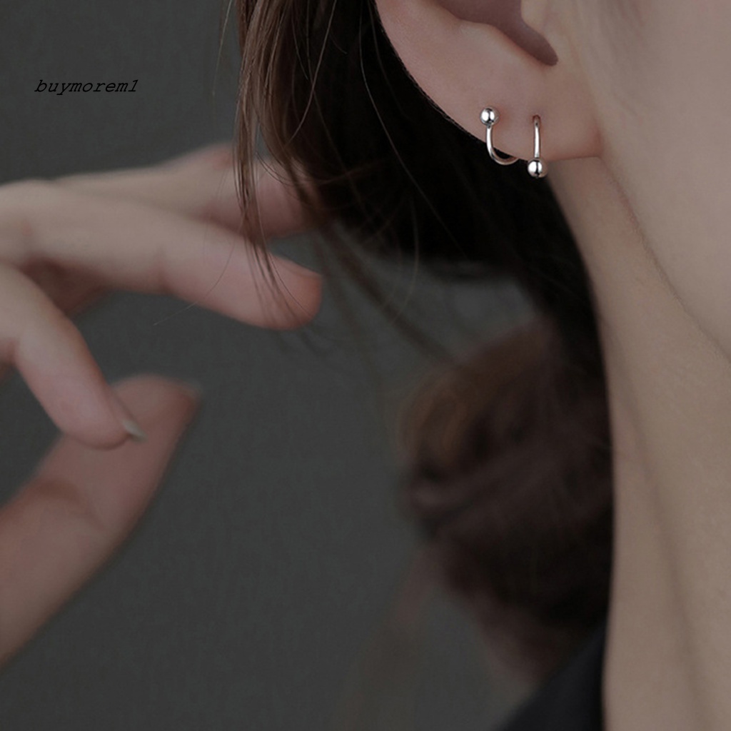 1 Đôi Khuyên Tai Hình Ngôi Sao Năm Cánh Màu Trơn Thời Trang Cho Nữ