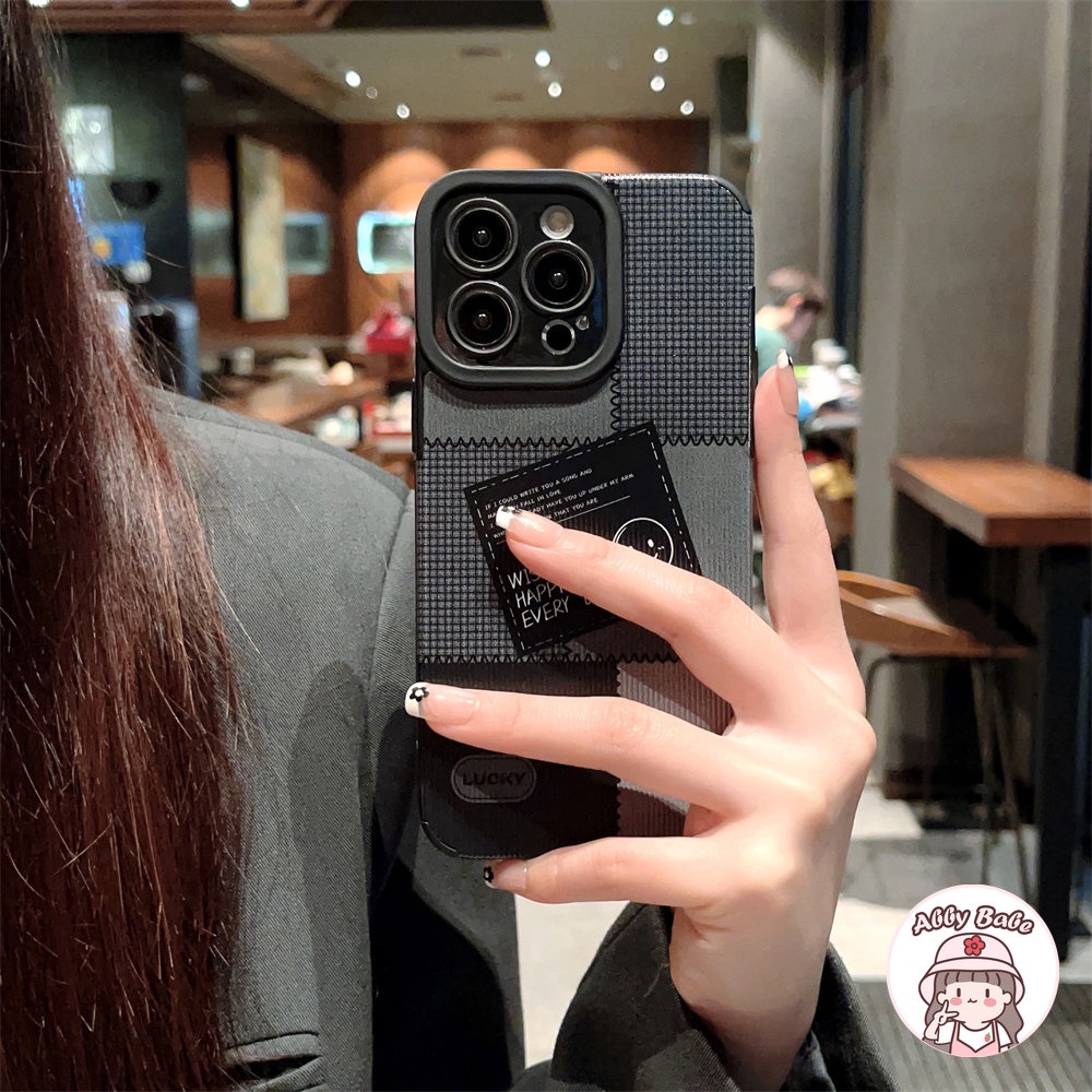 Ốp Điện Thoại Da Giả Viền TPU Dẻo Màu Đen Nhám Thời Trang Chống Bụi Bẩn Cho IPhone 14 Pro Max 11 12 11 Pro Max X 7Plus