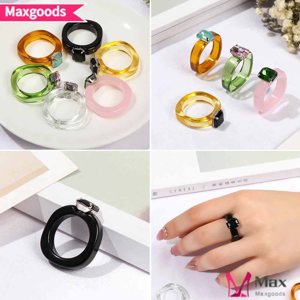 Nhẫn Hình Học Nhiều Màu Phong Cách Cổ Điển Dành Cho Nữ