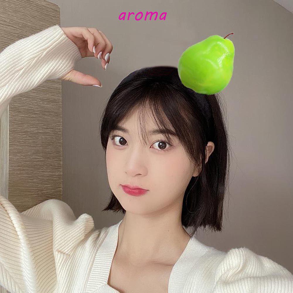 Băng Đô Cài Tóc Chống Trượt In Họa Tiết Trái Cây Dễ Thương Cho Nữ