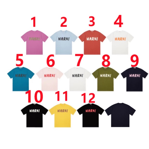 Áo Thun Cotton Tay Ngắn Plus Size In Chữ MARNI Cổ Điển Cho Nam Nữ