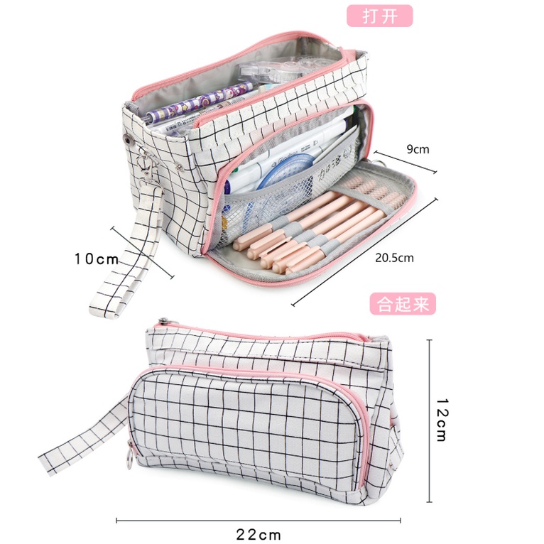 Túi Đựng Bút Đa Năng Sức Chứa Lớn Có Nút Gài Tiện Dụng Cho Học Sinh