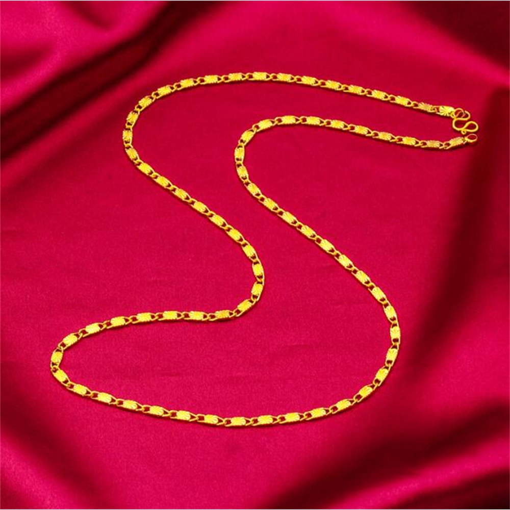 Dây Chuyền Mạ Vàng 24K Dài 60cm Hình Xương Rắn Thời Trang Cho Nam Nữ