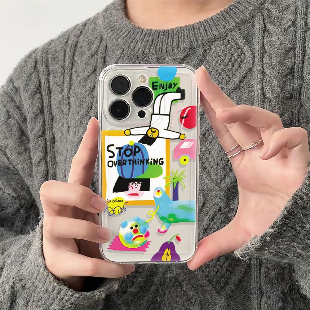 ✅Ốp Điện Thoại Mềm Chống Sốc Họa Tiết Graffiti 6In Đơn Giản Cho Iphone 14pro13 12 11maxplus 78 KM0B