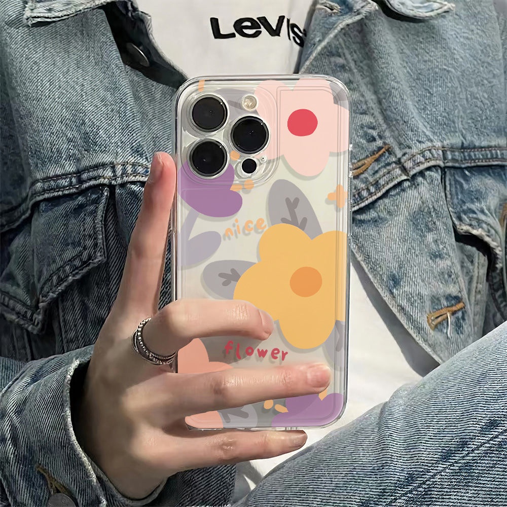 ✅Ốp Điện Thoại Mềm Chống Sốc Họa Tiết Hoa Vàng Đơn Giản Cho Iphone 12Plus 13 78 6In 14pro11 HP14