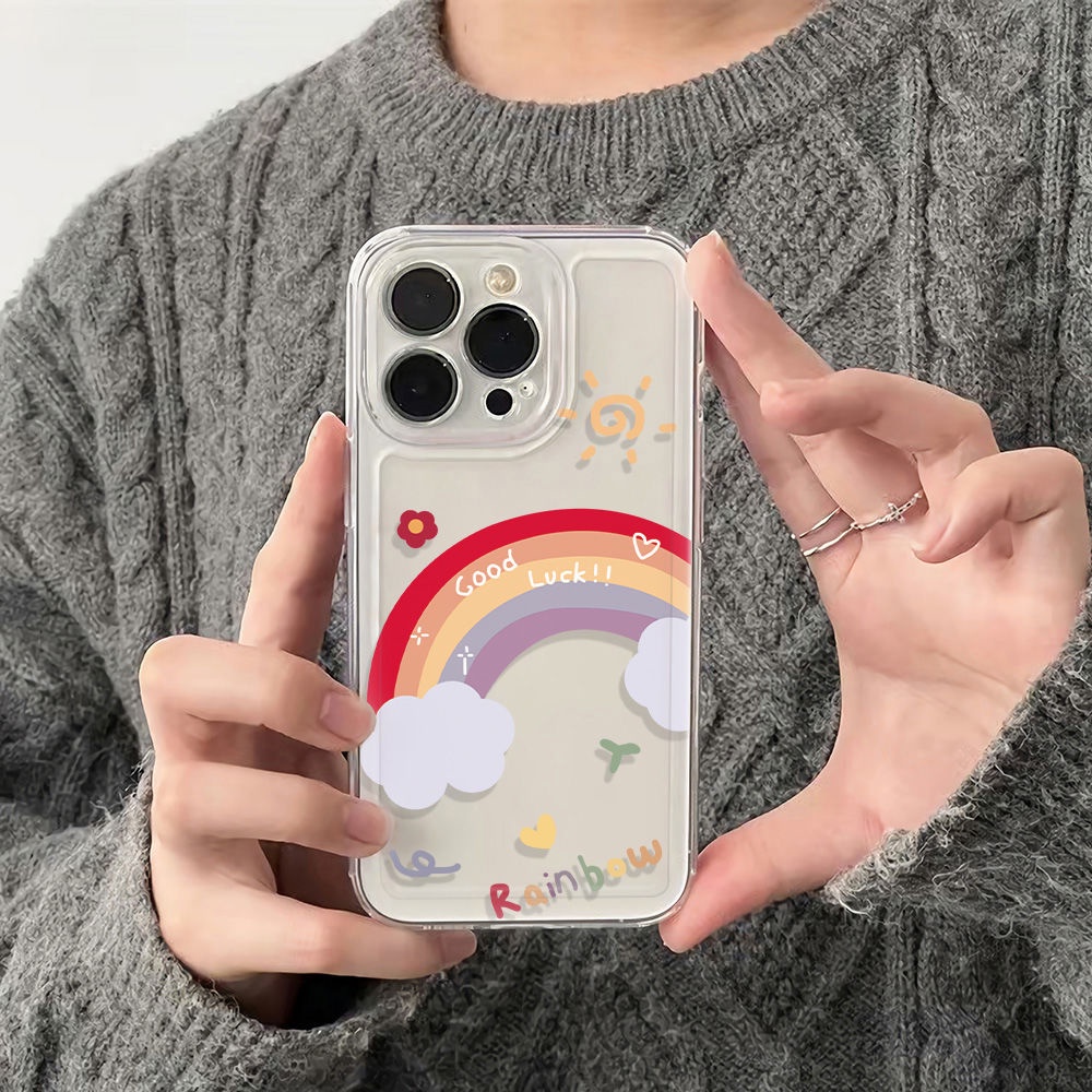 ✅Ốp Điện Thoại Mềm Chống Sốc Màu Cầu Vồng 6In13Plus14Pro iPhone1278 NF1H max11
