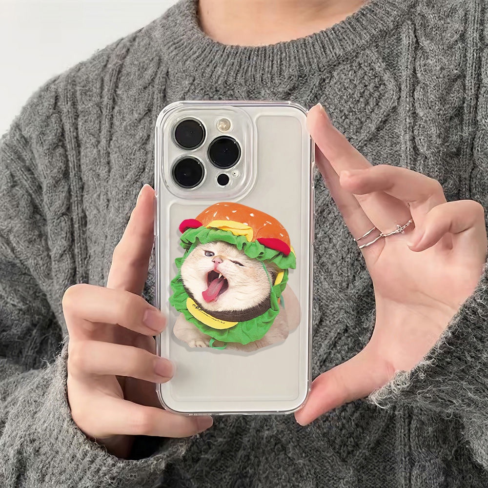 ✅Ốp Điện Thoại Dẻo Họa Tiết Chú Mèo Dễ Thương Cho iPhone1214pro 1214Pro Max111378Ốp Điện Thoại Chống Sốc Đơn Giản Cho Burger 6In DHK9 DHK9 6In