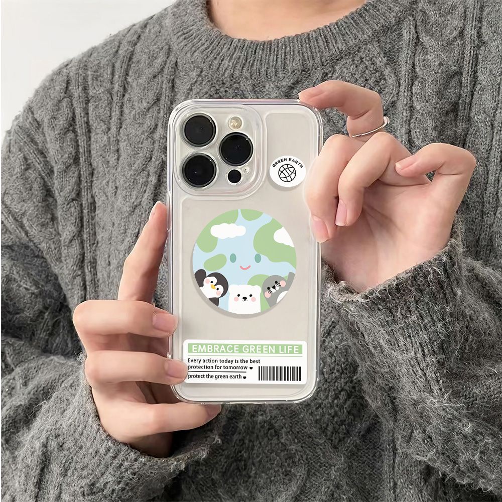 ✅Ốp Điện Thoại Mềm Chống Sốc Đơn Giản Bảo Vệ Môi Trường Cho Iphone 78Max14Pro6In Earth plus 1311iPhone12 SU1U