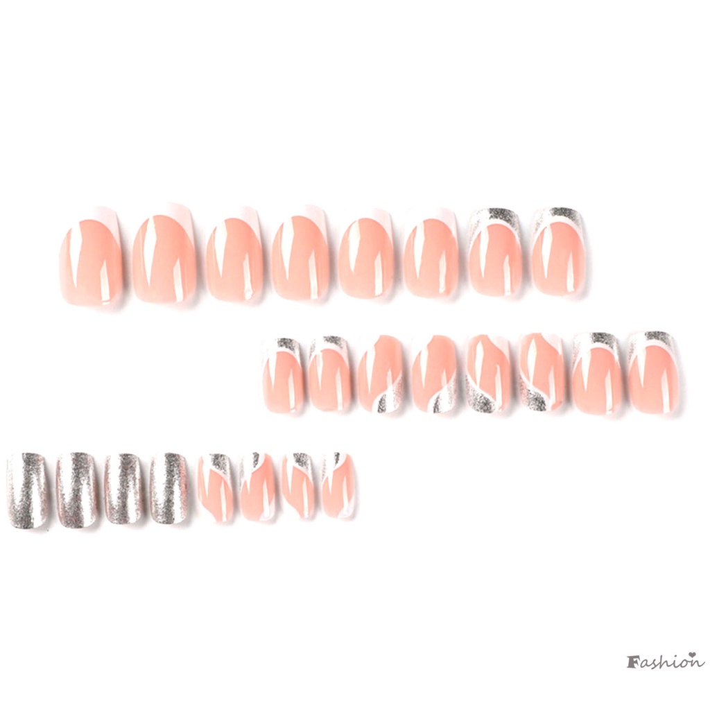 Móng Tay Giả Siêu Dẻo Màu Trắng Phong Cách Pháp Độc Đáo