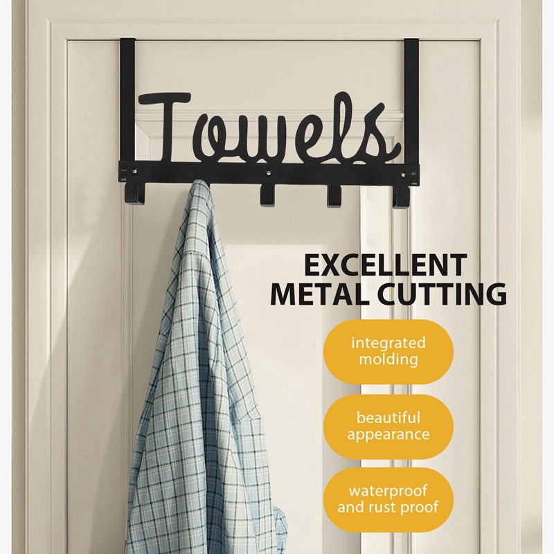 Giá Treo Cửa 5 Móc Màu Đen Tiện Dụng Cho Phòng Tắm