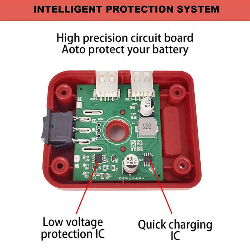 Đèn Pin Hai Cổng USB Chuyên Dụng Cho Milwaukee M18 14.4V 18V Li-Ion