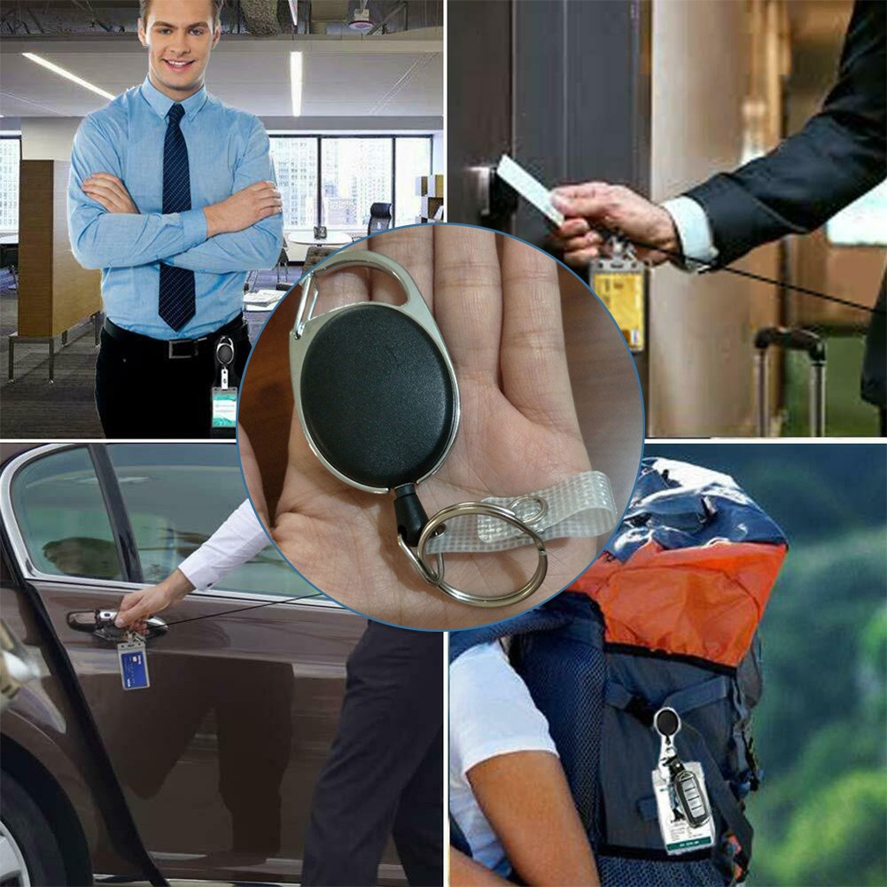 1 Móc Khóa Gắn Dây Thắt Lưng Có Thể Thu Gọn Màu Đen