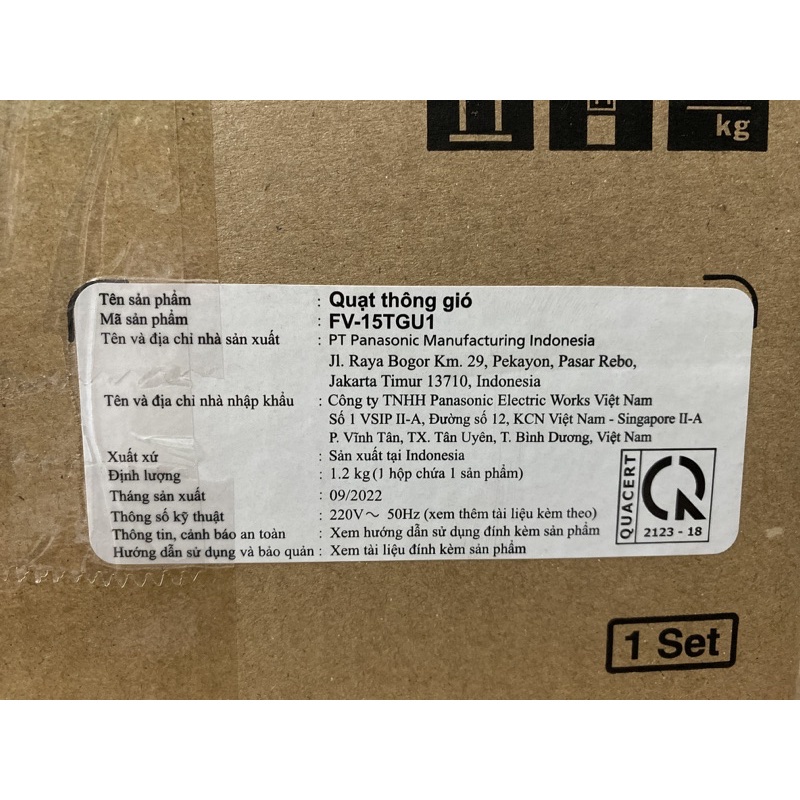 Quạt hút âm trần 11W khoét lổ 21,7cm FV-15TGU1 Panasonic