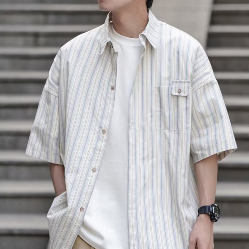 Aokang Áo Sơ Mi Tay Lửng Cổ Vuông Màu Trơn Thời Trang Mùa Hè Trẻ Trung Dễ Phối Đồ Dành Cho Nam