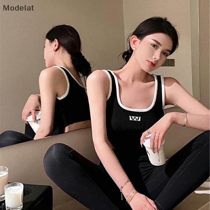 Mfc Áo Dệt Kim Sát Nách Màu Sắc Tương Phản Thời Trang Mùa Hè Quyến Rũ Cho Nữ