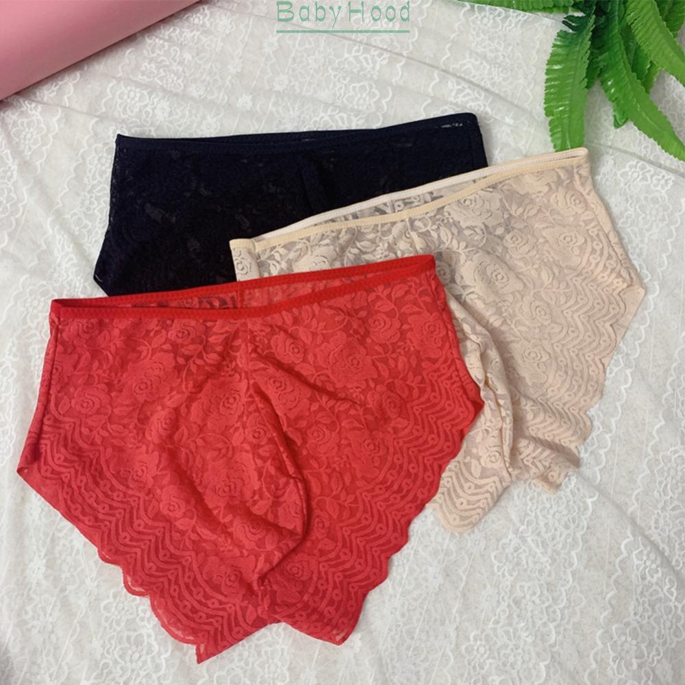 Sexy and Stretchy Men's Thong Underwear with Mesh Sheer Lace Pouch and G String Design#BBHOOD