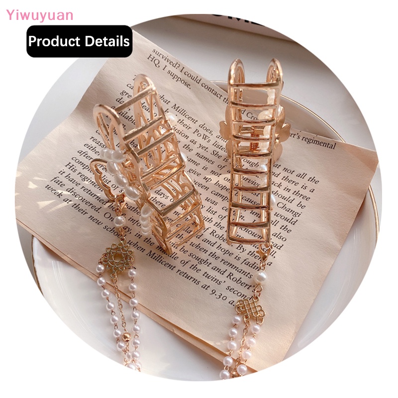 Bộ Kẹp Tóc Kim Loại Màu Vàng Phong Cách Vintage Thanh Lịch Cho Nữ