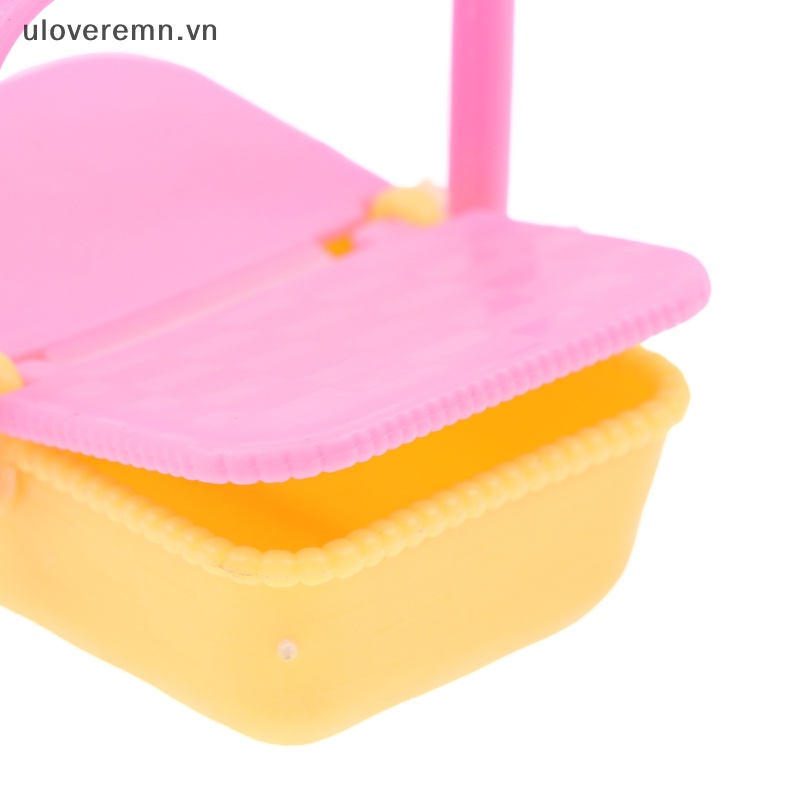 Set 2 Giỏ Mua Sắm Mini Bằng Nhựa Tỉ Lệ 1: 12 Màu Sắc Ngẫu Nhiên Trang Trí Nhà Búp Bê