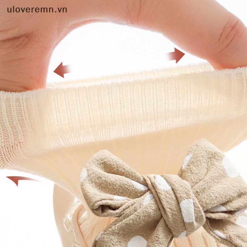 Vớ Da Chống Trượt Đính Nơ Họa Tiết Chấm Bi Xinh Xắn Cho Bé Gái