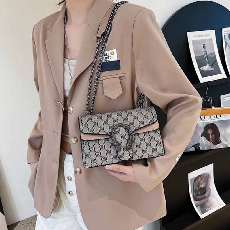 Túi Da Đeo Chéo Dây Kim Loại Thời Trang Dành Cho Nữ