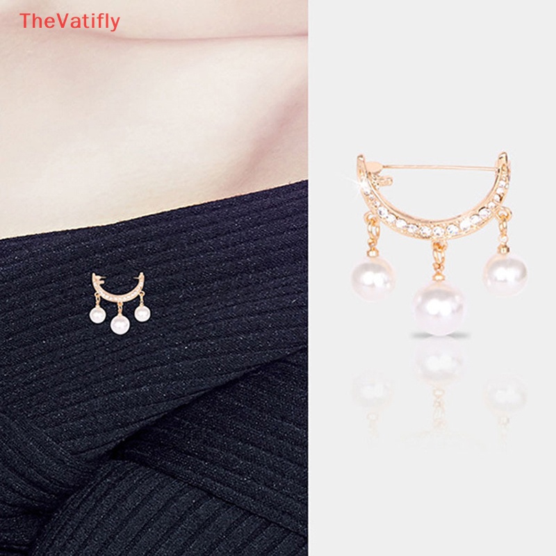 Ghim Cài Áo Hình Mặt Trăng Đính Ngọc Trai Thanh Lịch Cho Nữ