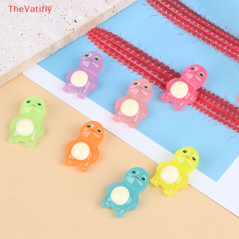 [Thevalifly] Set 7 Mặt Dây Chuyền Hình Khủng Long Bằng Nhựa Resin Phát Sáng Đáng Yêu Thời Trang