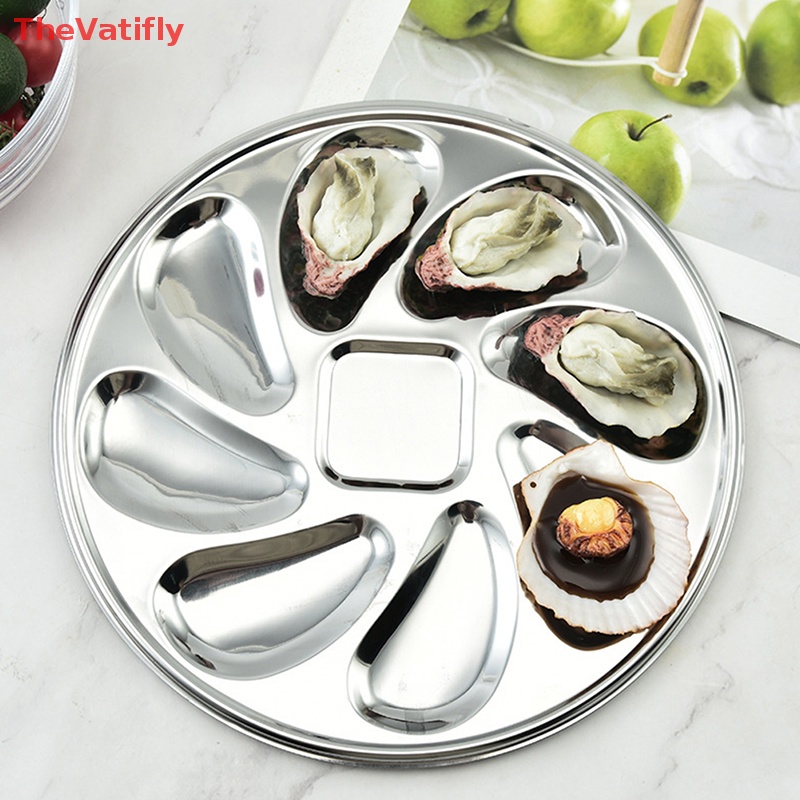 Đĩa Đựng Thức Ăn Bằng Thép Không Gỉ 8 Ngăn Tiện Dụng