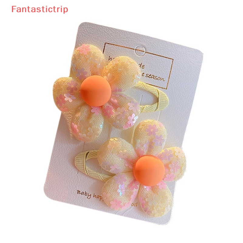 Set 2 Kẹp Tóc Hoa Vải Dễ Thương Cho Bé Gái