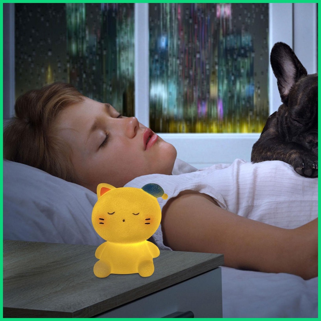 Đèn LED Ngủ Để Bàn Hình Mèo Mềm Mại Không Chói Mắt Di Động