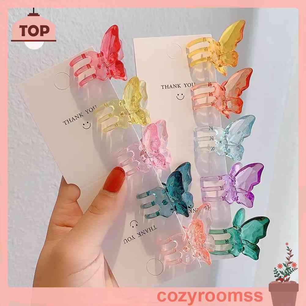 Kẹp Tóc Hình Bướm Trong Suốt Phong Cách Hàn Quốc Ngọt Ngào Cho Nữ