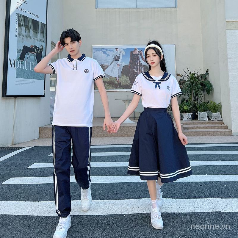 Bộ Đồng Phục Học Sinh Trung Học Phong Cách Preppy Anh Quốc Mùa Hè Cho Nữ