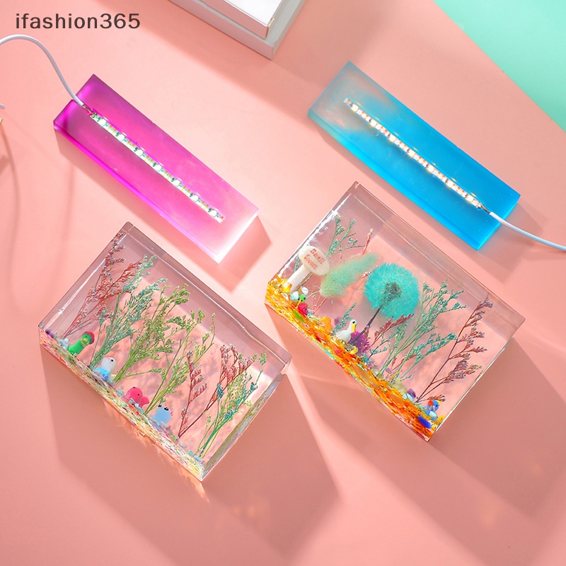 Khuôn Silicon Làm Đèn LED Hình Khối Vuông 3D Đồ Trang Trí Thủ Công DIY