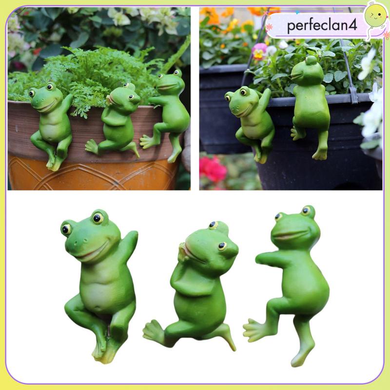 Set 3 Bức Tượng Ếch Ôm Chậu Hoa Treo Trang Trí Dễ Thương Perfeclan4