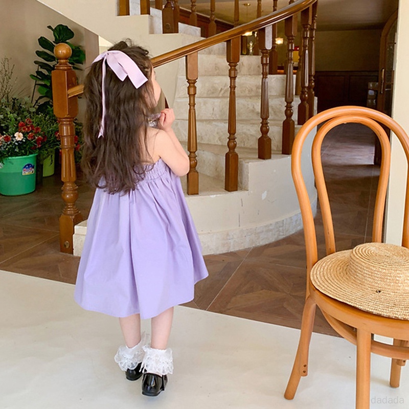 Đầm Hai Dây Mùa Hè Phong Cách Hàn Quốc Cho Bé Gái